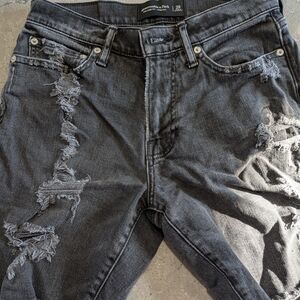 Abercrombie & Fitch Distressed Black Jean Shorts
